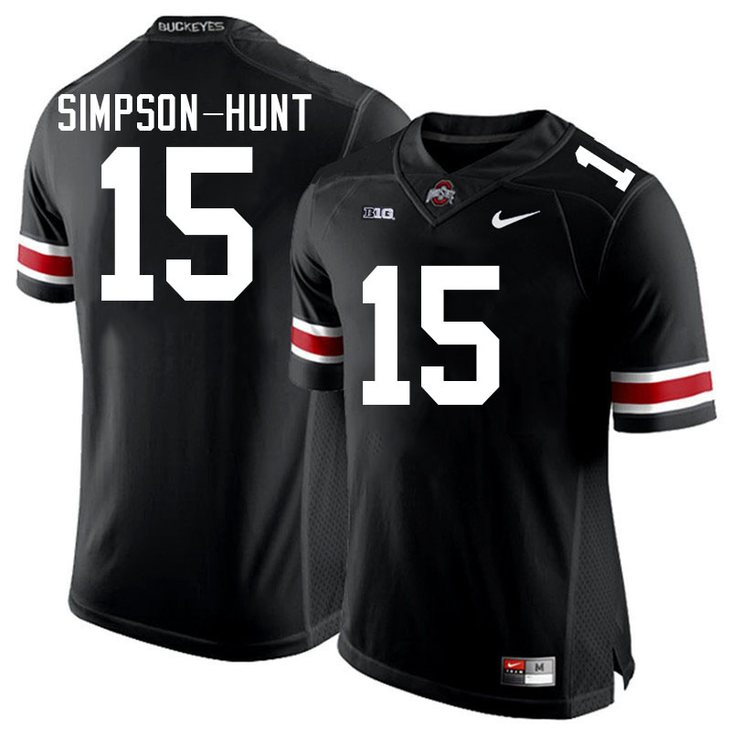 #15 Calvin Simpson-Hunt Ohio State Buckeyes Jerseys Football Stitched-Black